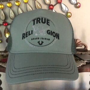 NWT True Religion Buddha Trucker Hat/Cap w/Stitching Detail